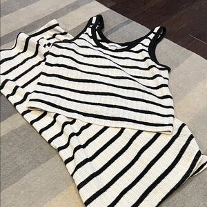 H&M Black and White Striped Knit Set